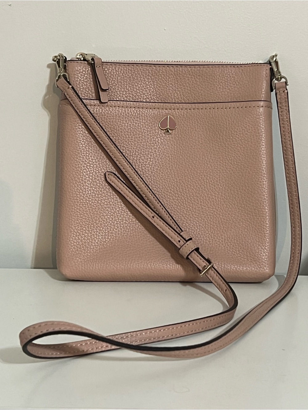 Like New Kate Spade Pebbled Leather Crossbody in Blush Pink